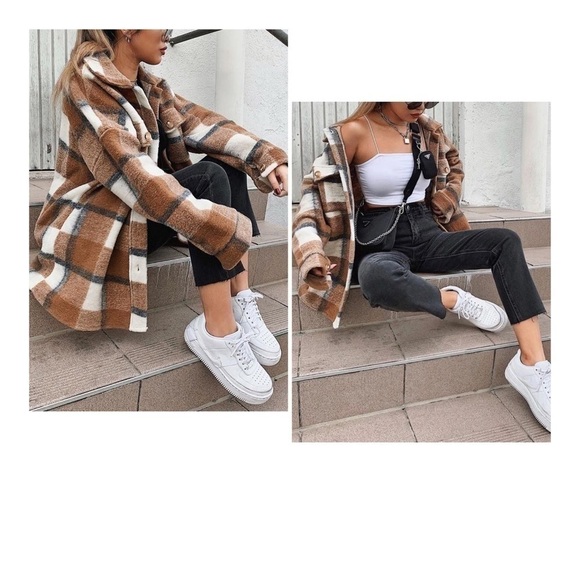 FASHION Street Plaid Oversized Woolen Shacket - Picture 1 of 8